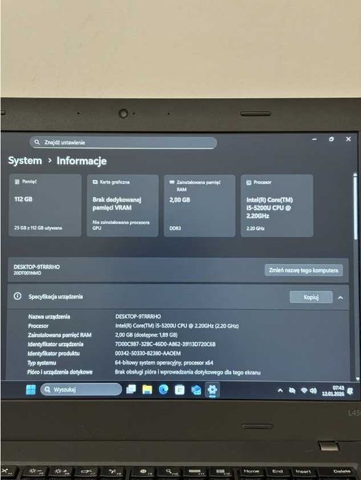 Laptop Lenovo ThinkPad L450