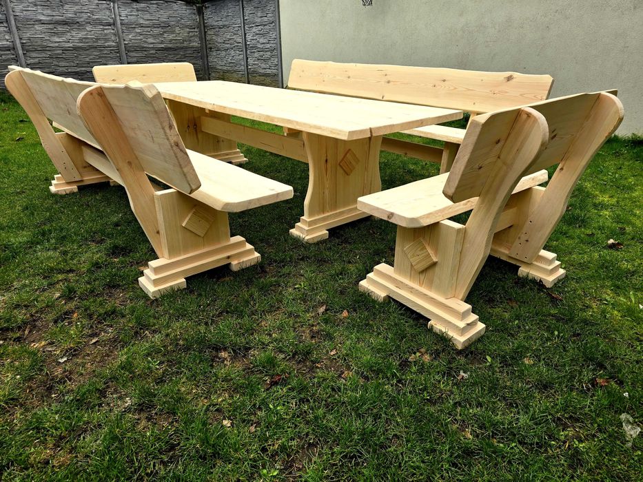 Meble ogrodowe, drewniane, barowe , stół ,ławka ,zestaw xxl 16-18 osób