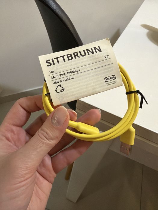Kabel IKEA SITTBRUNN USB-A → USB-C, 1 m – 7 zł