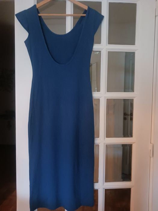 Vestido malha com elastano azulao