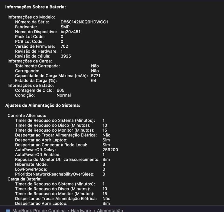 Macbook Pro 15"  18Gb 500Gb memória