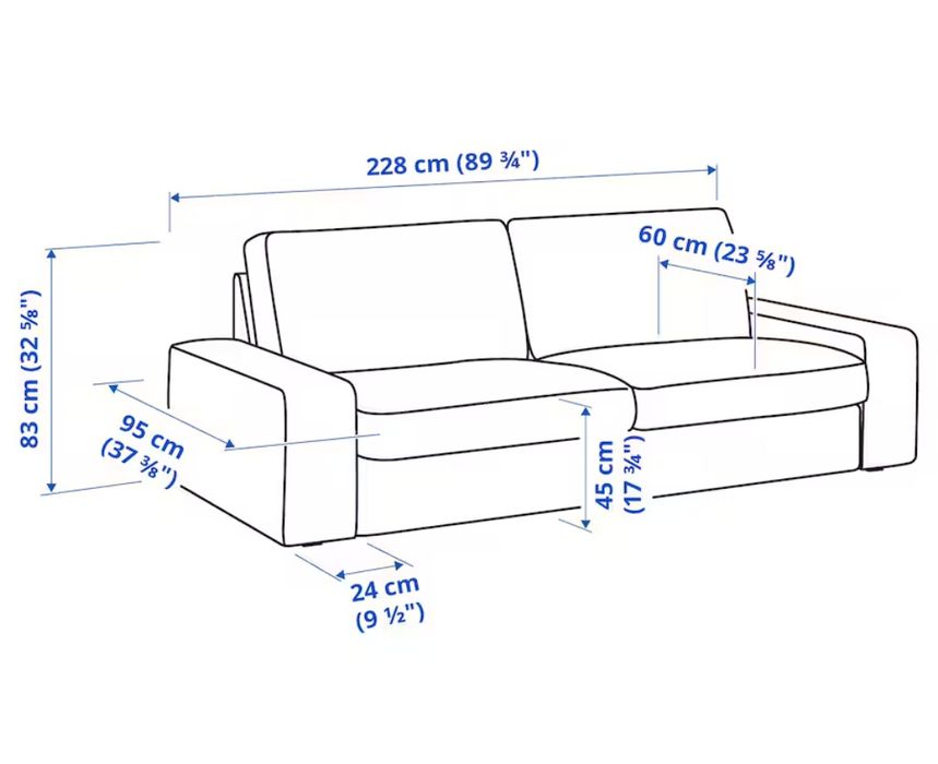 Sofá kivik ikea 3 lugares