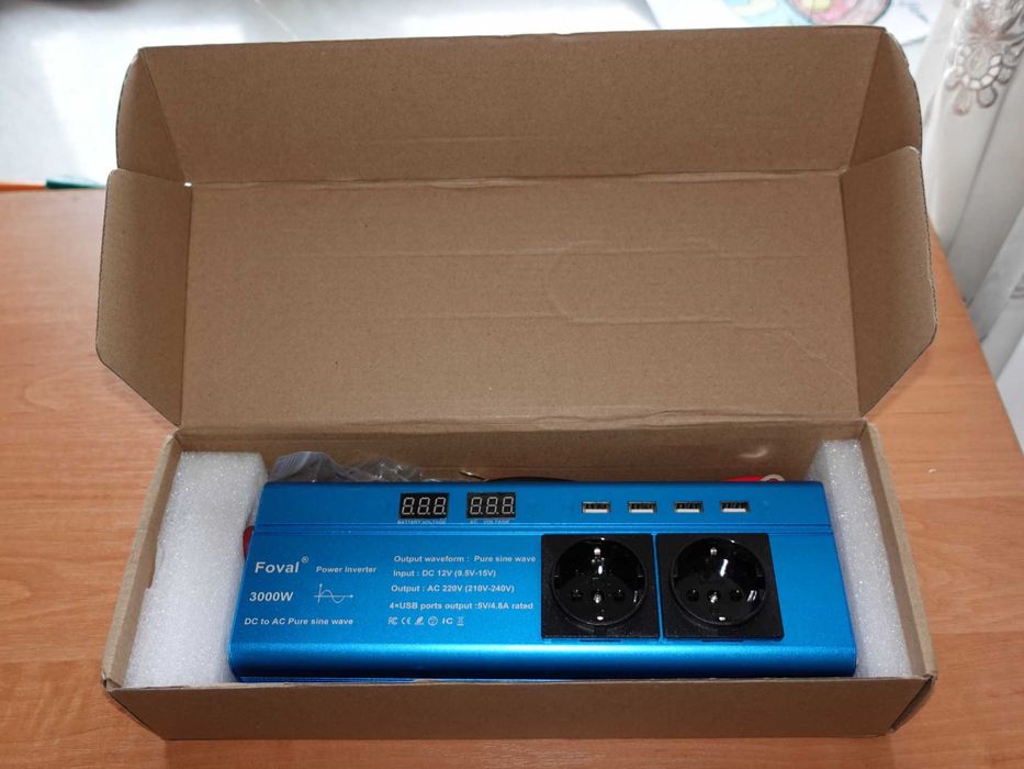 Інвертор постійної напруги 12V у 220V. Пікова потужність 3000 Вт.
