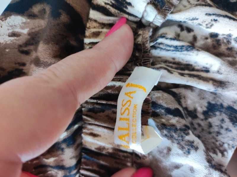 Malissa Collection r 42 sukienka brązy wzory hiszpanka