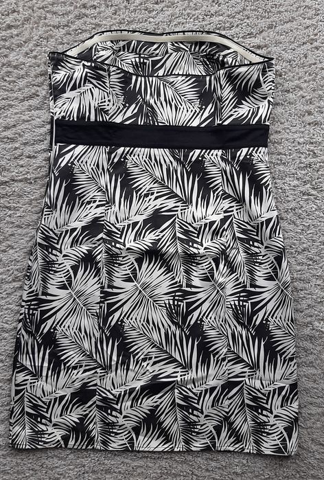 H&M Sukienka na lato liście biało czarna 40 42