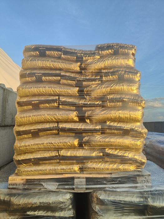 Węgiel Groszek EKOSUN Premium 26-28 tylko 3% popiołu worki 20kg Dostawa Gratis