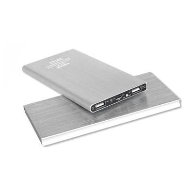 Bateria powerbank 20000mAh slim latarka srebrny