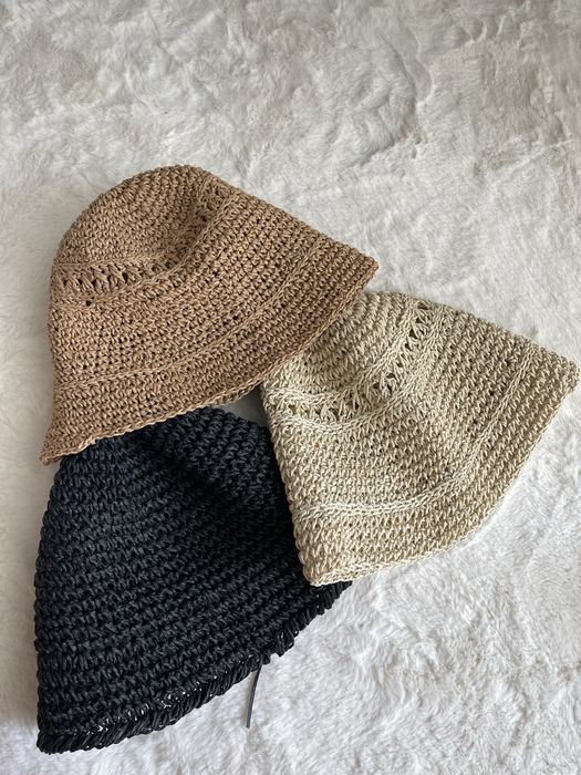 Шляпка панамка натуральна з рафії