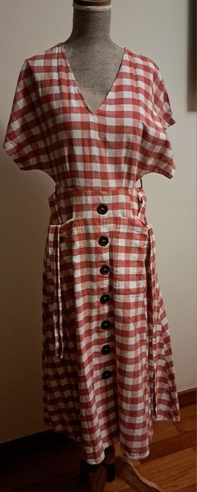 Vestido com manga caída, bolsos de chapa- Mango  T.XS