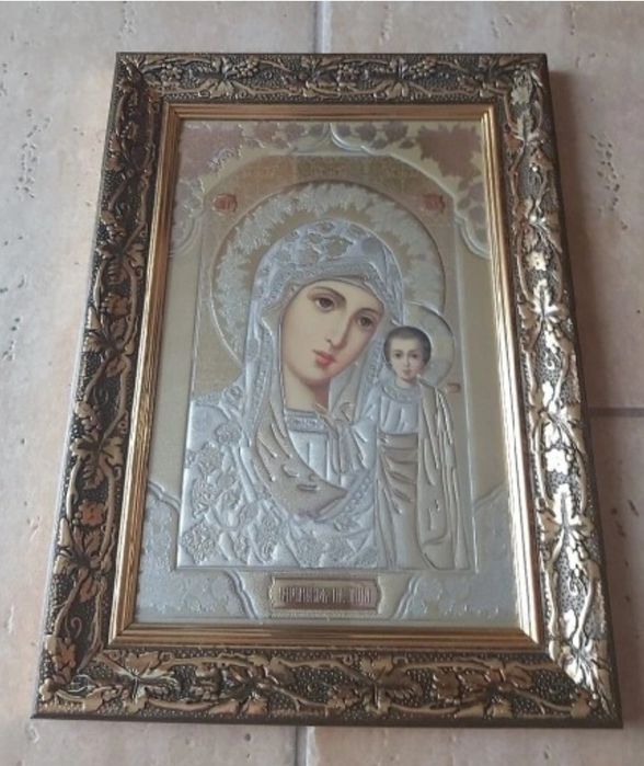 Piękna Ikona prawosławna Matka Boża Kazańska. DUŻA.