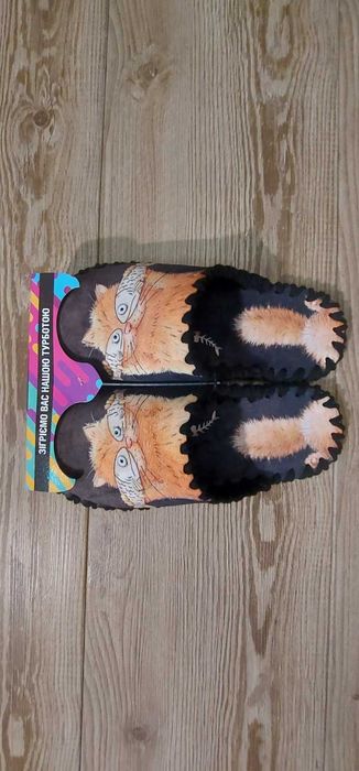 Домашні капці з принтом Кумедний Кіт