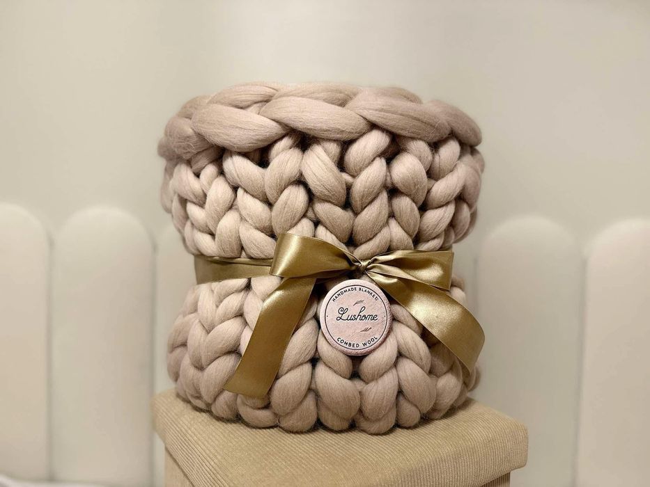 Koc z wełny czesankowej