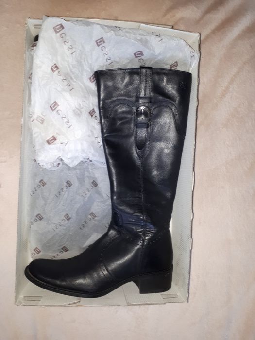 Kozaki skórzane ocieplane jak nowe rozmiar 39 buty - za pół ceny