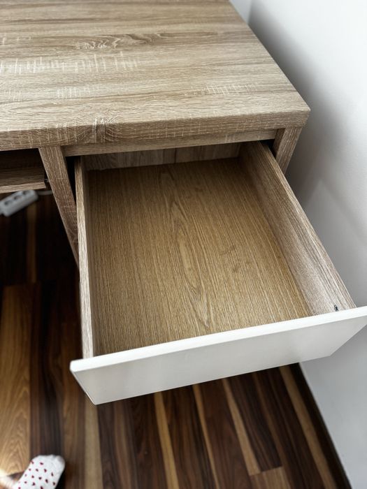 Biurko dąb sonoma + biel