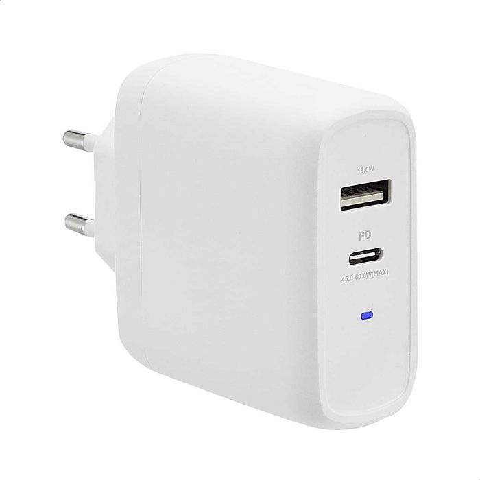 Ładowarka 2XUSB telefon laptop GaN USB C PD 63W 5V 9V 15V 3A 20V 2,25A