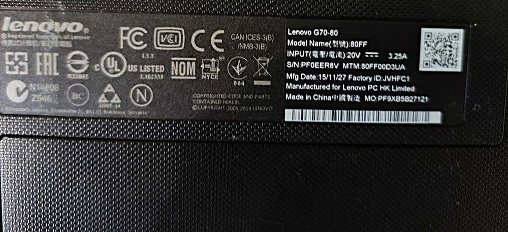 Ноутбук Lenovo G70-80/i3-5020U/16 Gb/SSD 240 Gb/HDD 1Tb/Nvidia GeForce 920M 2 Gb