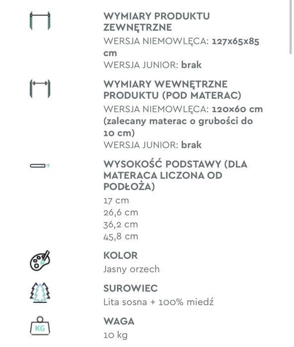 Łóżeczko niemowlęce woodies