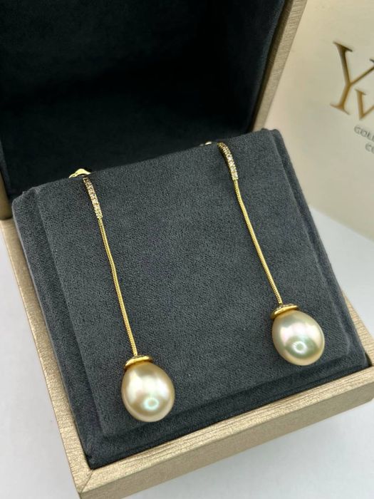 Серьги с жемчугом  Бренд YVEL оригинал  золото