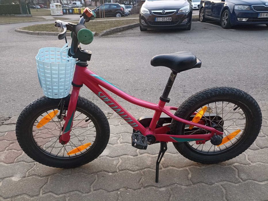 Rower dziecięcy Specialized Riprock Coaster 16 różowy + akcesoria