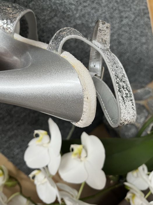 Szpilki Pole Dance silver shine r. 41 nowe jak pleaser