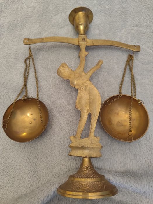 Świecznik waga mosiądz