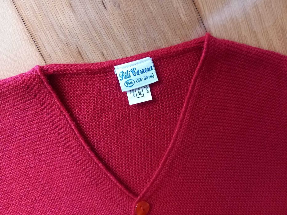Casaco/bolero Pili Carrera, 24 meses, cor vermelho escuro.