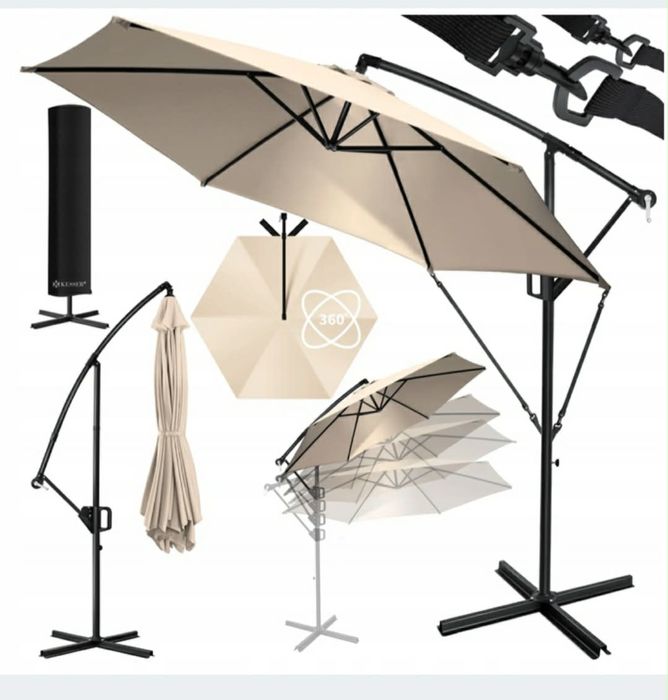 Parasol z wysięgnikiem KESSER beże i brązy 300 cm