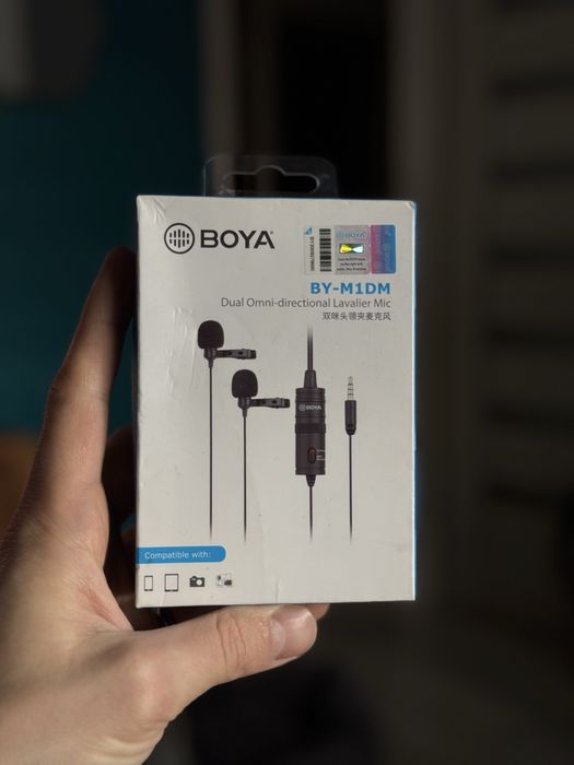 Nowy mikrofon krawatowy BOYA BY-M1DM, 2 mikrofony, do telefonu/aparatu