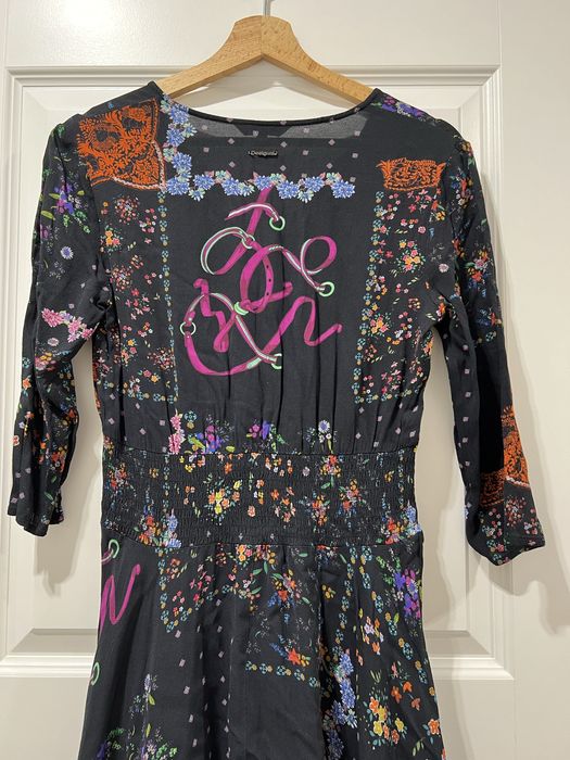 Desigual sukienka długa z wzorami lekka na lato wiosnę wakacje 40