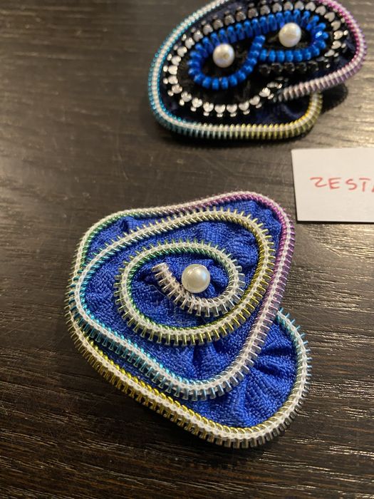 Broszki handmade z suwaków unikat zestaw 34