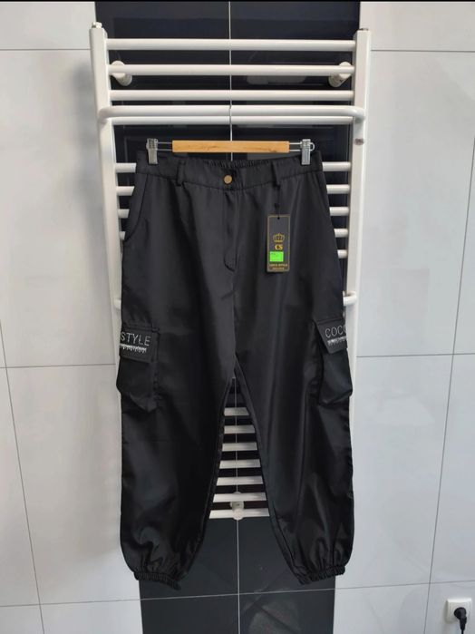 Czarne bojówki ortalionowe Coco Style Exclusive | nowe z metką | M/L