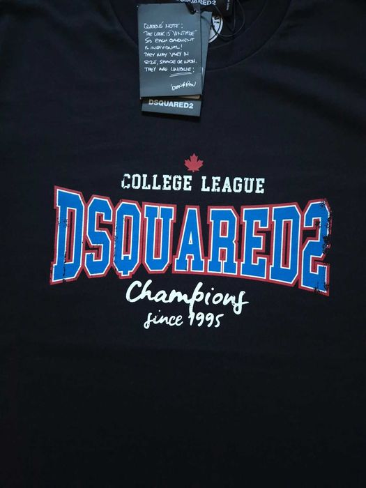 Dsquared2 Czarny Bawełna 100% T-shirt Koszulka M XXL 3XL Męski