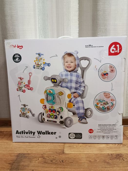 Музичні ходунки толокар каталка гойдалка, столик розвиваючий