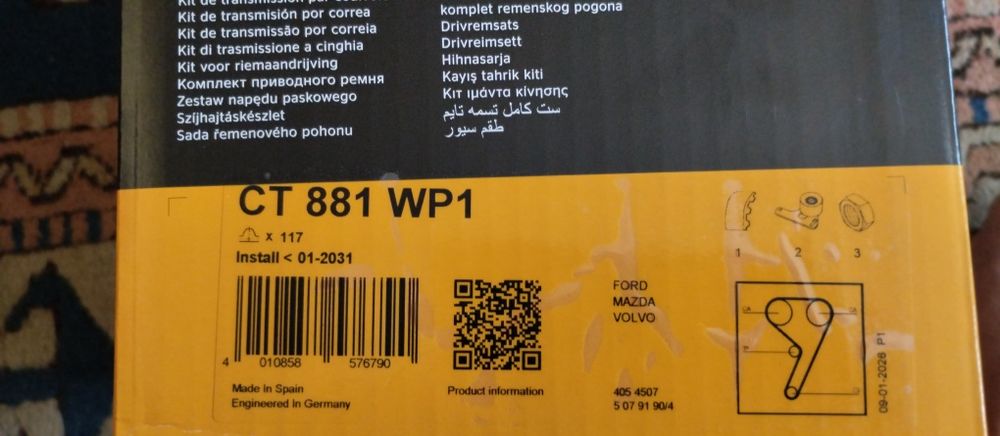 Kit de correia de transmissão para Ford , Mazda e Volvo