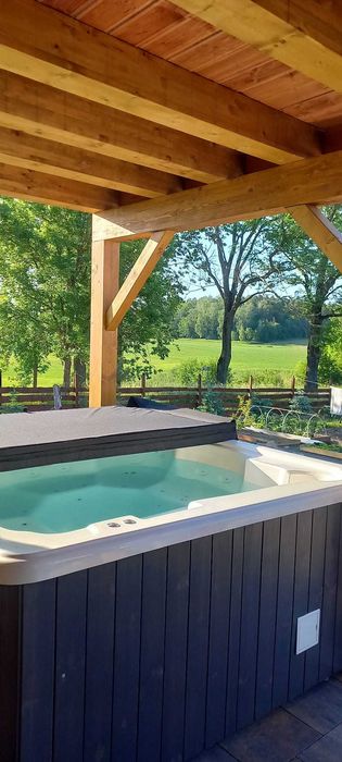 Jacuzzi z piecem na drewno dla 6ciu osob balia basen bania sauna masaż