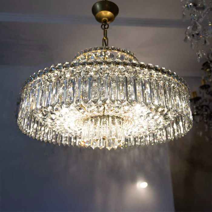 Stary żyrandol kryształowy 53 cm
