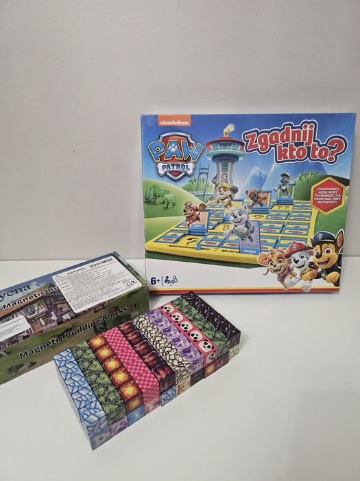 Zestaw Gra Zgadnij Kto to Psi patrol + klocki magnetyczne 100 sztuk