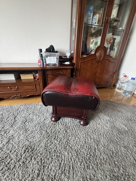 Шкіряний диван  3+2 крісло і пуф натуральна шкіра