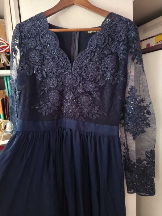 Elegancka granatowa sukienka 42 stilove