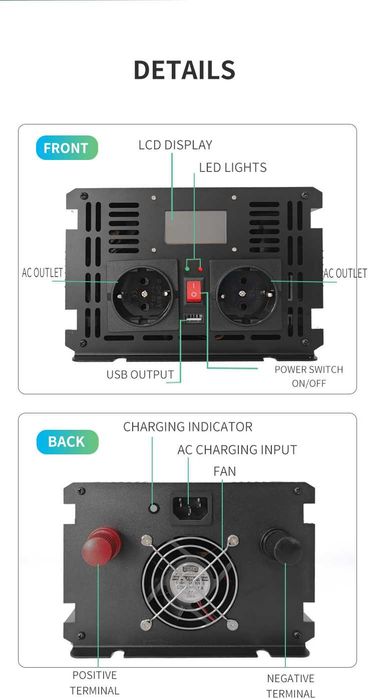 Инвертор ДБЖ БАЙПАС  2000-4000 ват инвектор ІНВЕРТОР ups ІНВЕКТОР