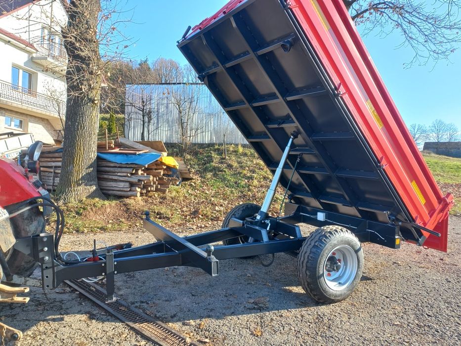 Przyczepa jedno osiowa z kiprem