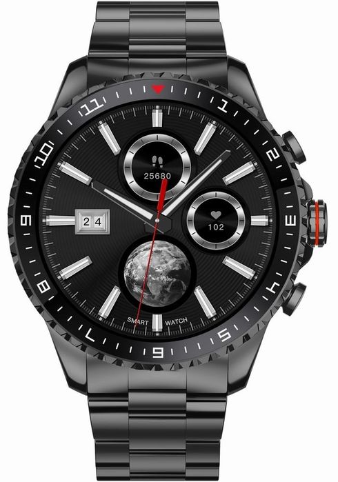 smartwatch męski gravity gt16-2 black / czarna bransoleta
