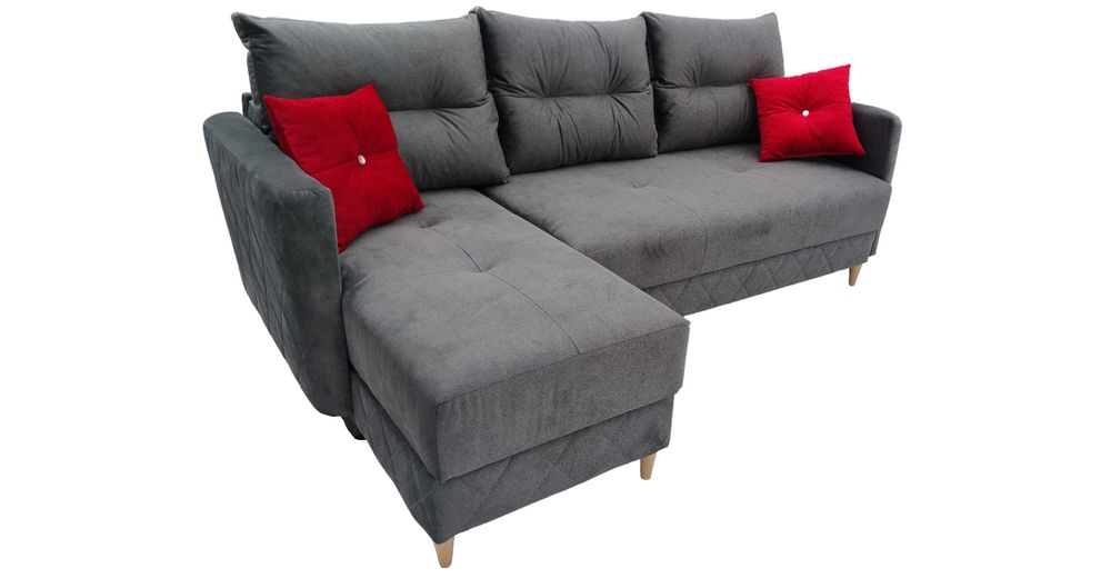 Narożnik Sofa USZAK +, AUTOMAT, 2 Pojemniki, Pikowany, Transport