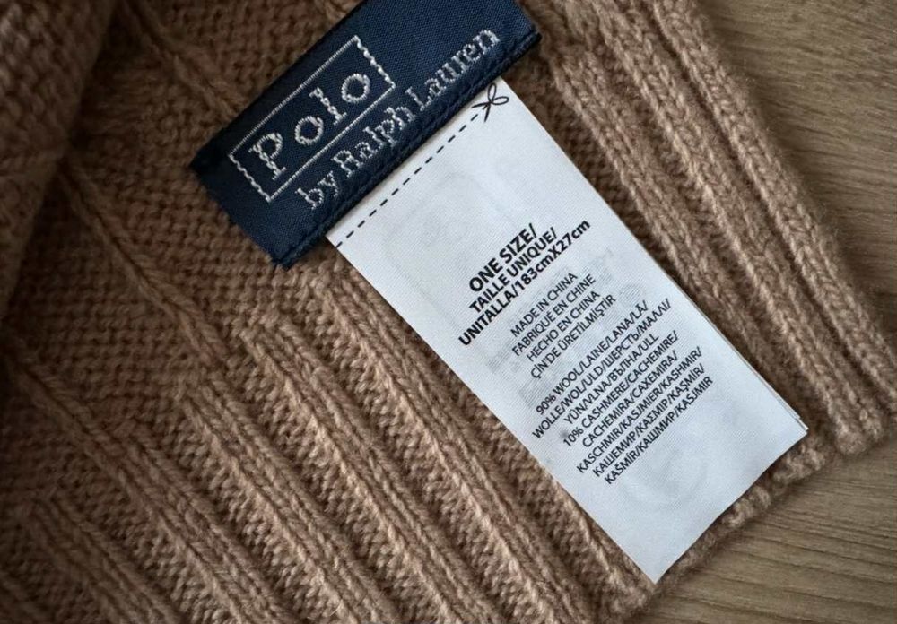 Szalik wełniano kaszmirowy  Ralph Lauren