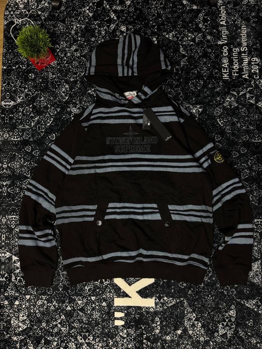Кофта Stone Island x Supreme  Warp Stripe Sweatshirt / Худі Стон Супри
