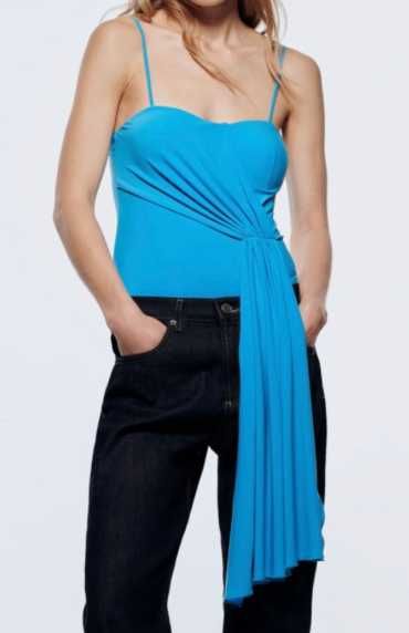Zara top, kostium. Marszczony fason, rozmiar M