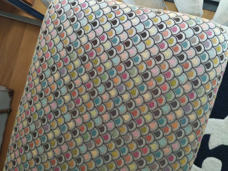 Banco Banqueta Longo Madeira Almofada Estampado