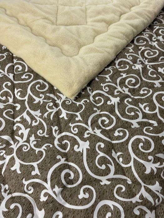 Одеяло плед полуторное на овчине тепла ковдра   двостороння 150*215