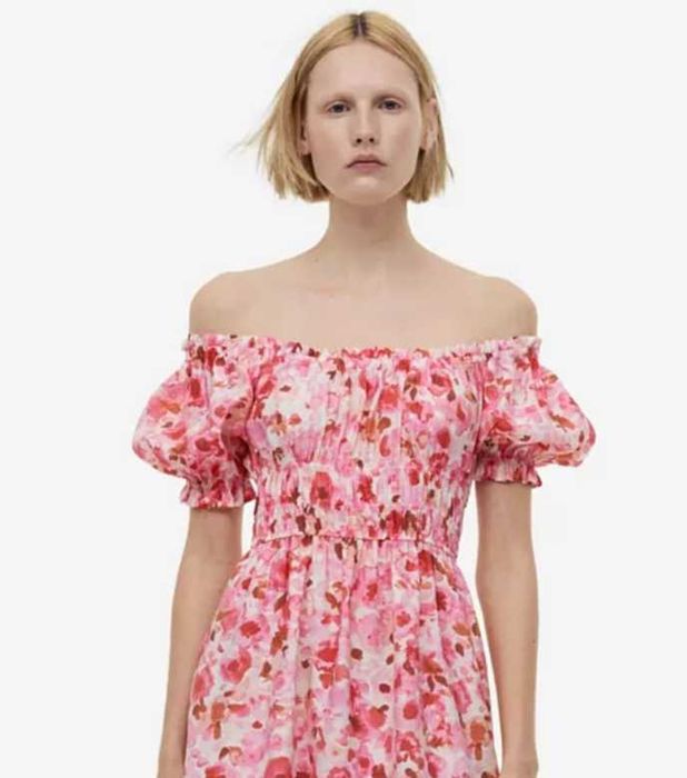 Лёгкое, летнее платье миди в абстрактный принт h&m