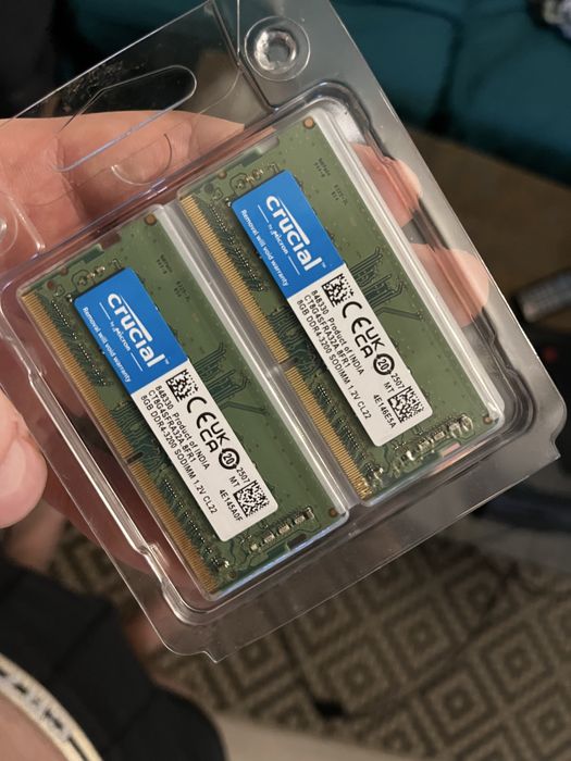 16GB Ram Ddr4 Laptop (2x8gb) crucial micron 3200mhz nowe